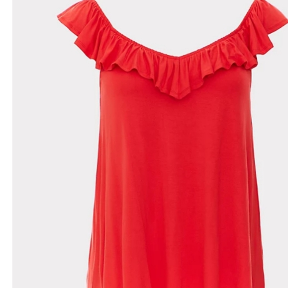 Torrid Coral Orange Super Soft Ruffle Cami Tank Top  Plus Size 1 1X or 14/16 - Picture 5 of 14